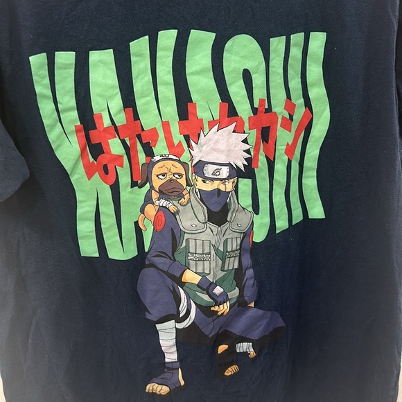 EUC Naruto Kakashi Graphic Screen Tee Short Sleeve T- Shirt Size M Medium - Picture 3 of 8